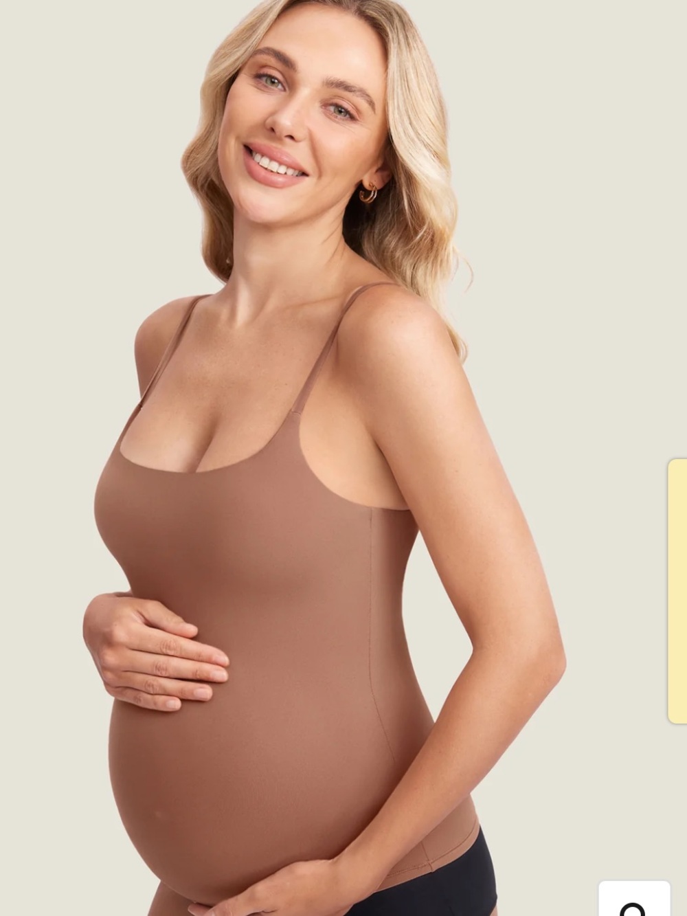 Seamless Stretch Maternity Cami in Brown